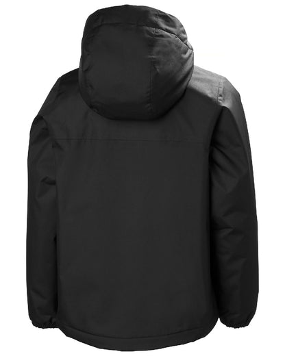 Black Coloured Helly Hansen Juniors Vancouver Fleece Insulated Jacket on white background 