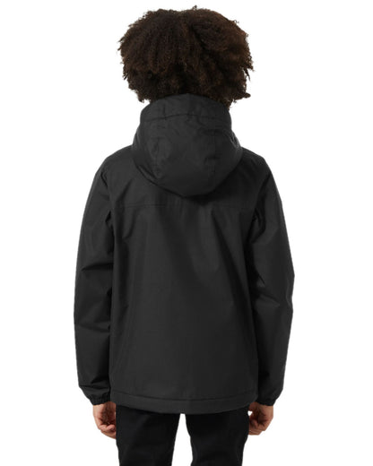 Black Coloured Helly Hansen Juniors Vancouver Fleece Insulated Jacket on white background 