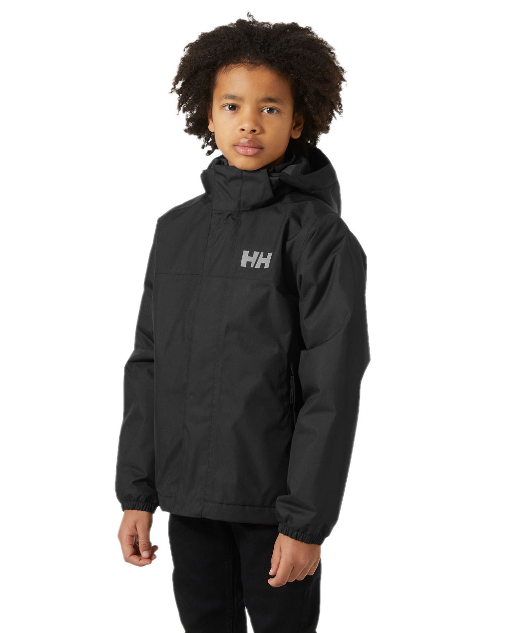 Black Coloured Helly Hansen Juniors Vancouver Fleece Insulated Jacket on white background 