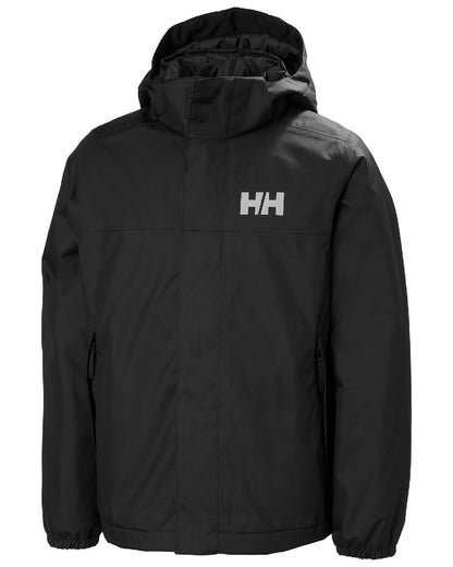 Black Coloured Helly Hansen Juniors Vancouver Fleece Insulated Jacket on white background 