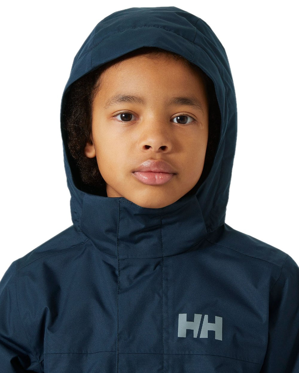 Navy Coloured Helly Hansen Juniors Vancouver Fleece Insulated Jacket on white background 