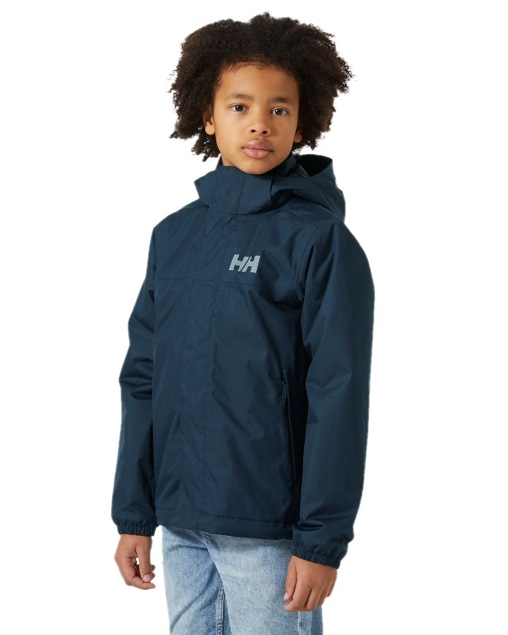 Navy Coloured Helly Hansen Juniors Vancouver Fleece Insulated Jacket on white background 