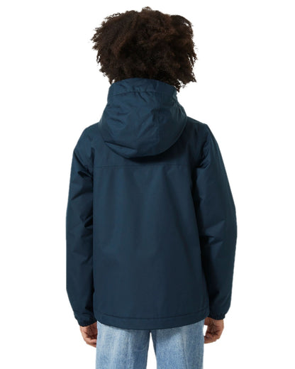 Navy Coloured Helly Hansen Juniors Vancouver Fleece Insulated Jacket on white background 