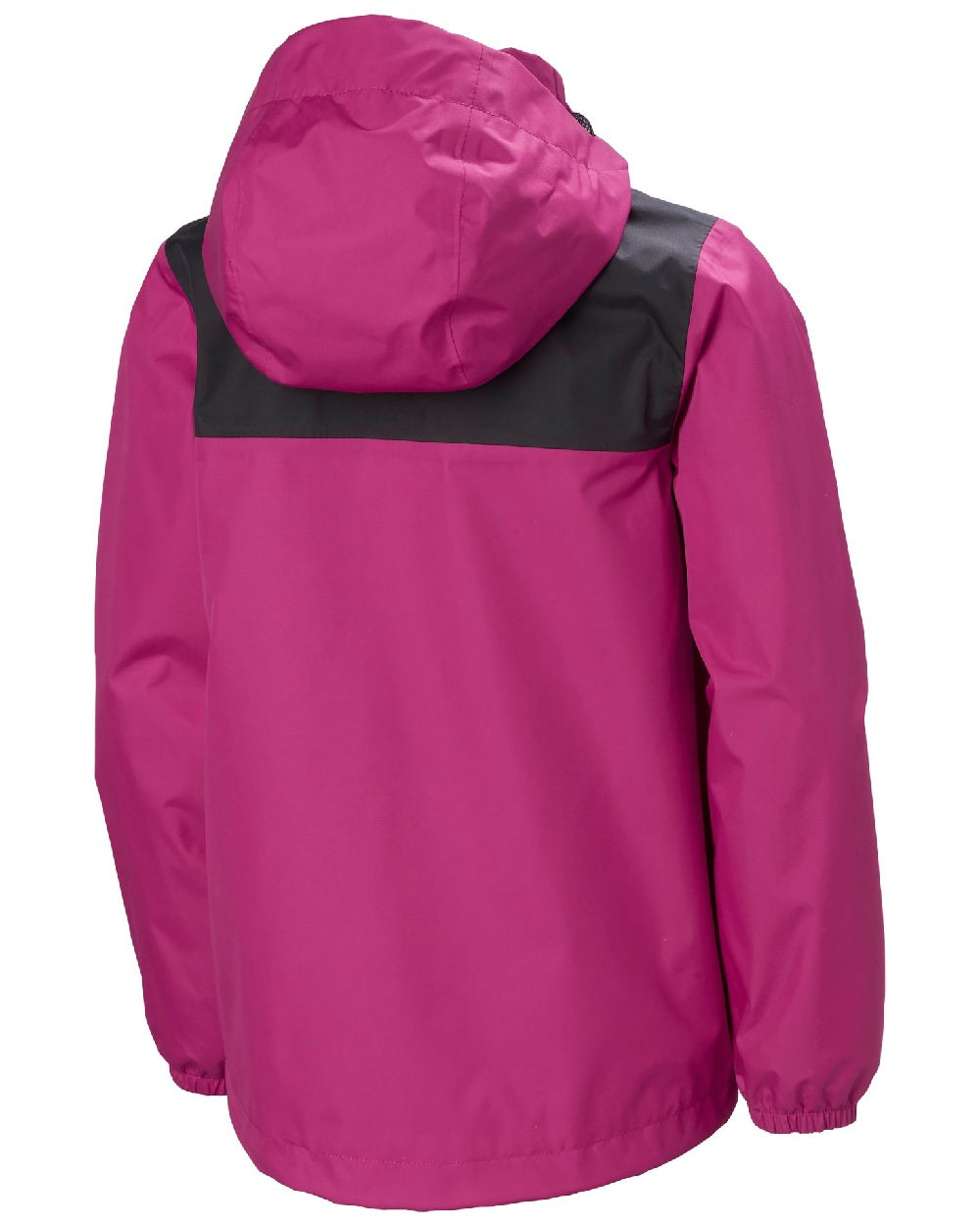 Magenta 2 Coloured Helly Hansen Juniors Vancouver Rain Jacket on white background 