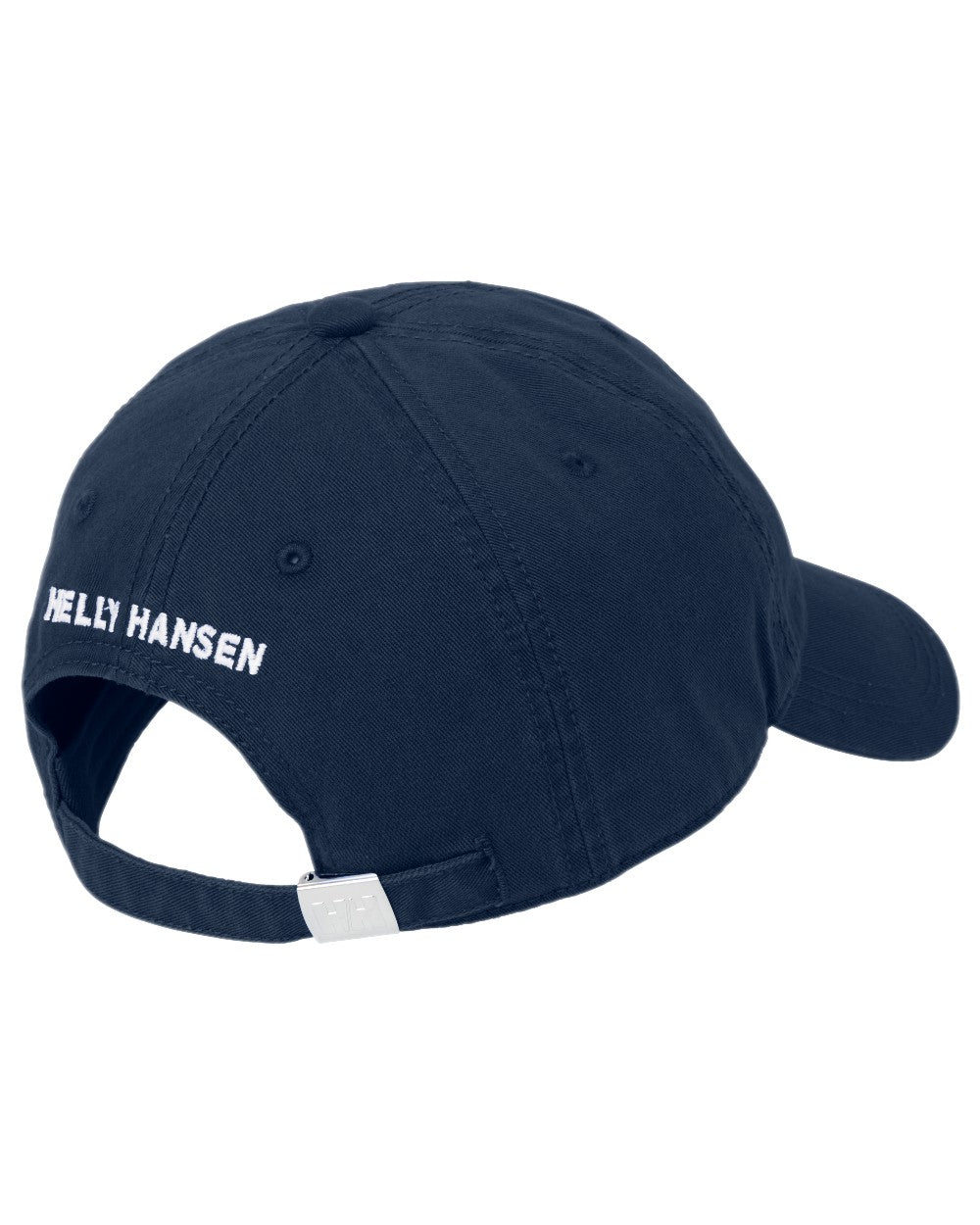 Navy Coloured Helly Hansen Logo Cap on white background
