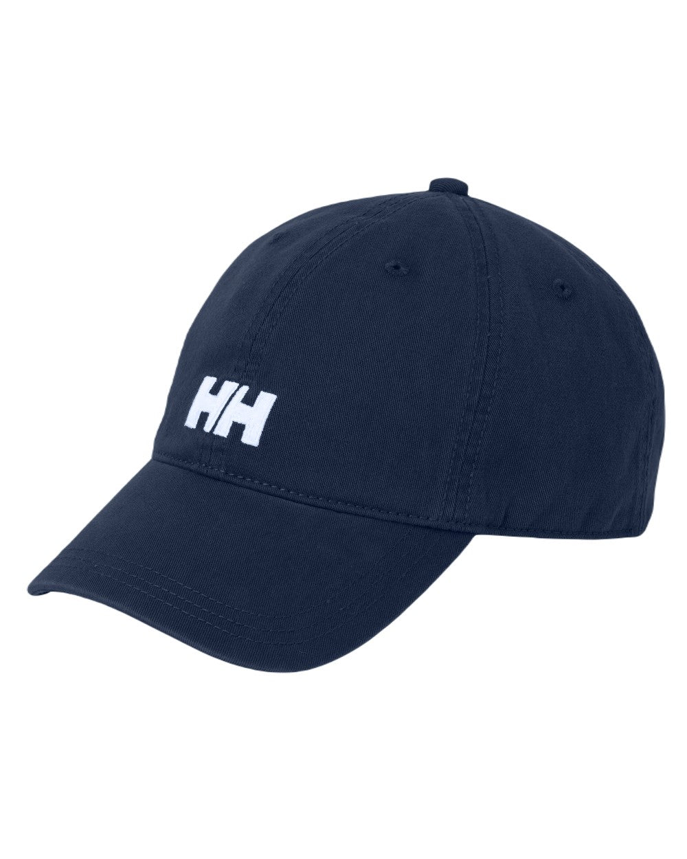 Navy Coloured Helly Hansen Logo Cap on white background
