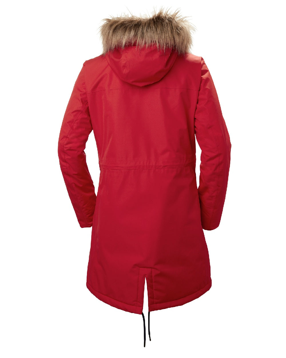 Red coloured Helly Hansen Mayen Ladies Parka on white background 