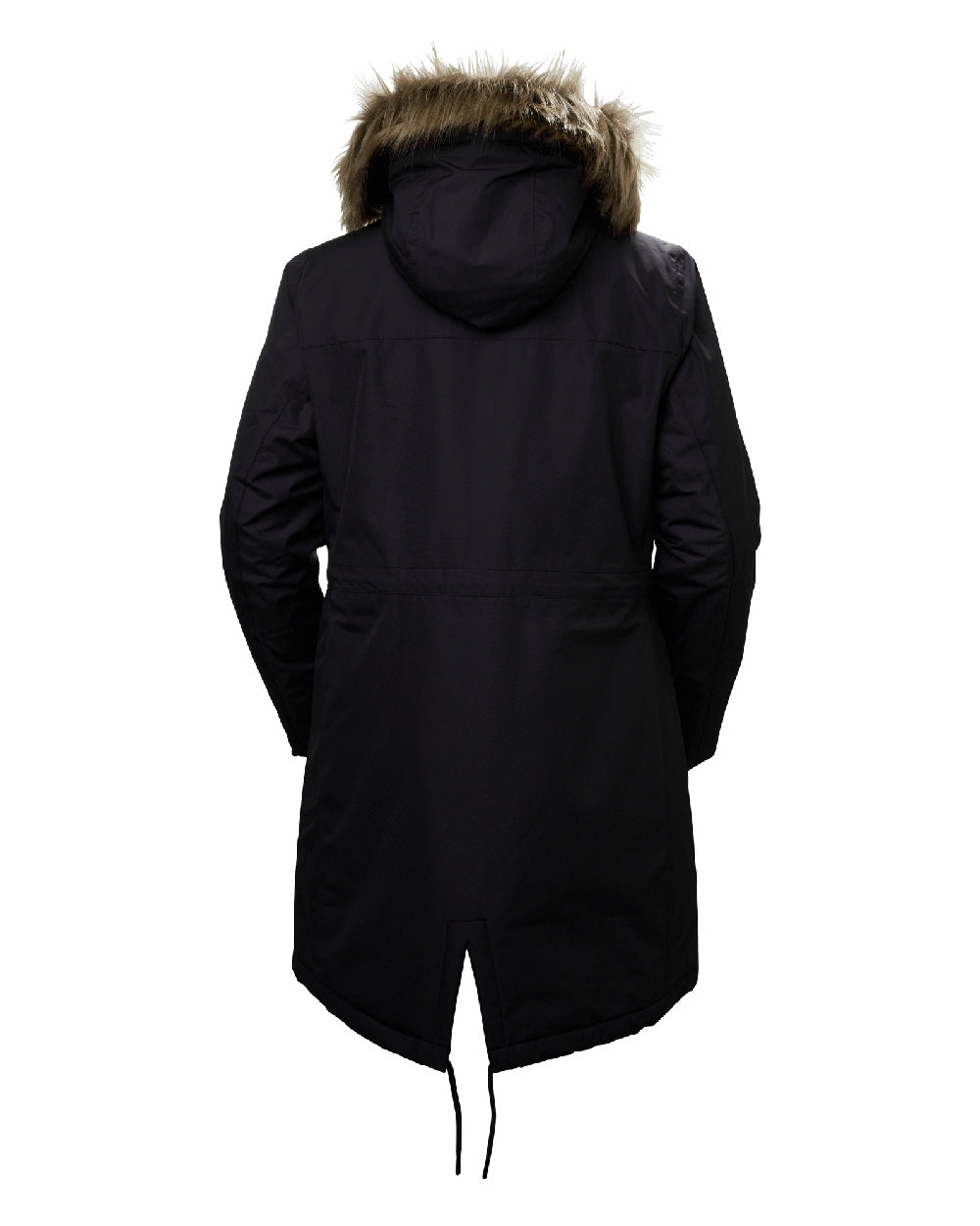 Black coloured Helly Hansen Mayen Ladies Parka on white background 