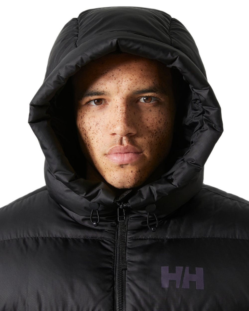 Black Grape Coloured Helly Hansen Mens Active Puffy Jacket on white background 