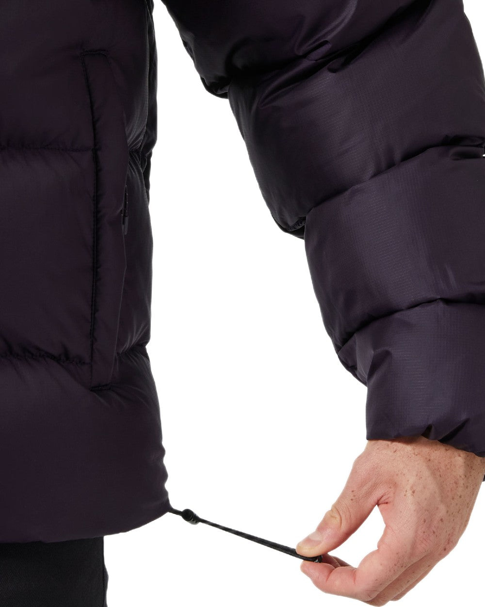 Black Grape Coloured Helly Hansen Mens Active Puffy Jacket on white background 