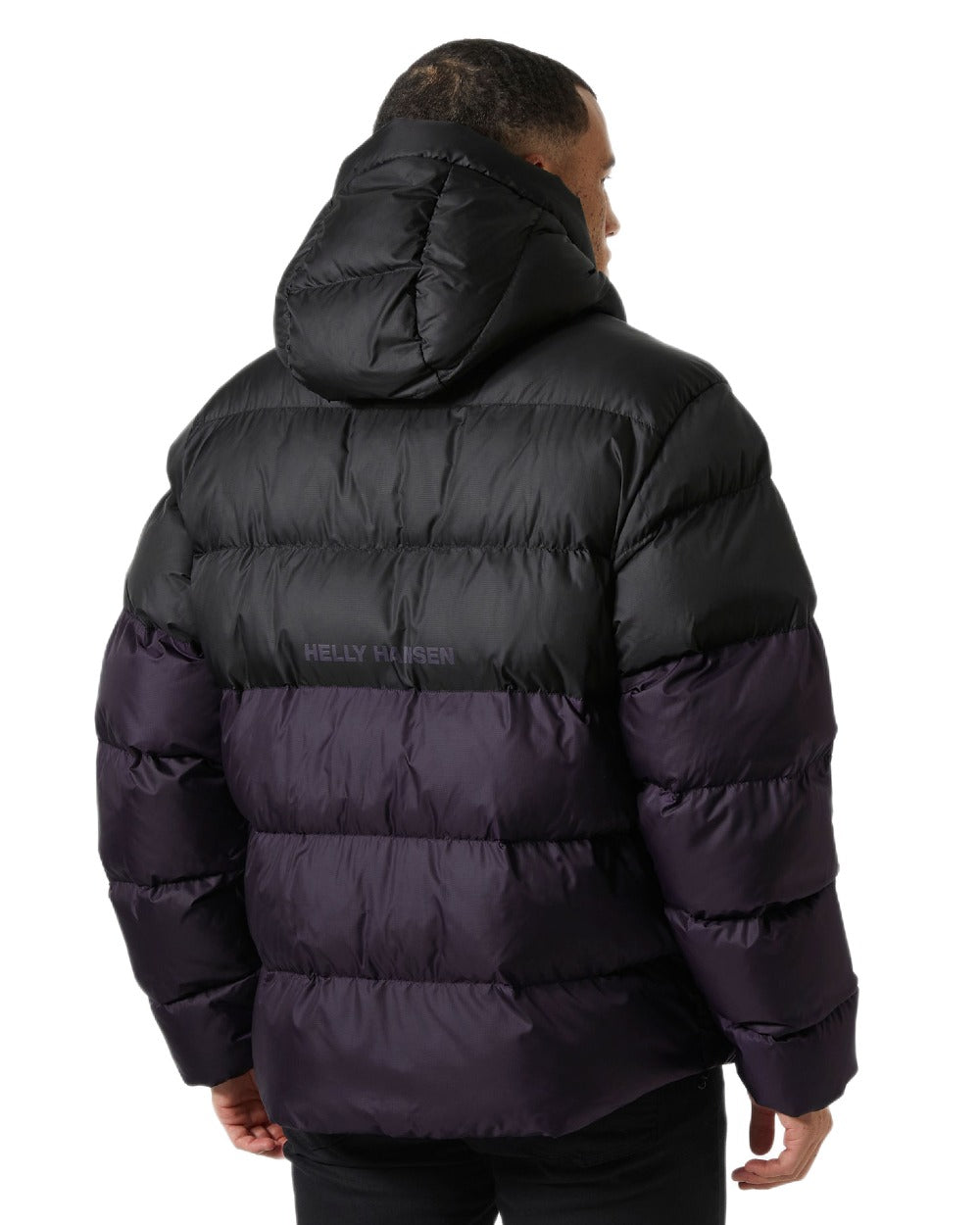 Black Grape Coloured Helly Hansen Mens Active Puffy Jacket on white background 