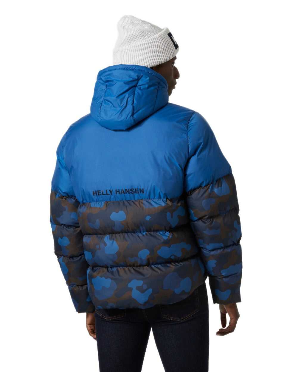 Deep Fjord Coloured Helly Hansen Mens Active Puffy Jacket on white background 