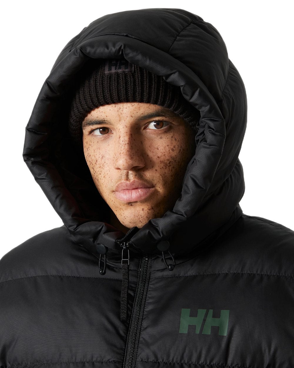 Jungle Green Coloured Helly Hansen Mens Active Puffy Jacket on white background 