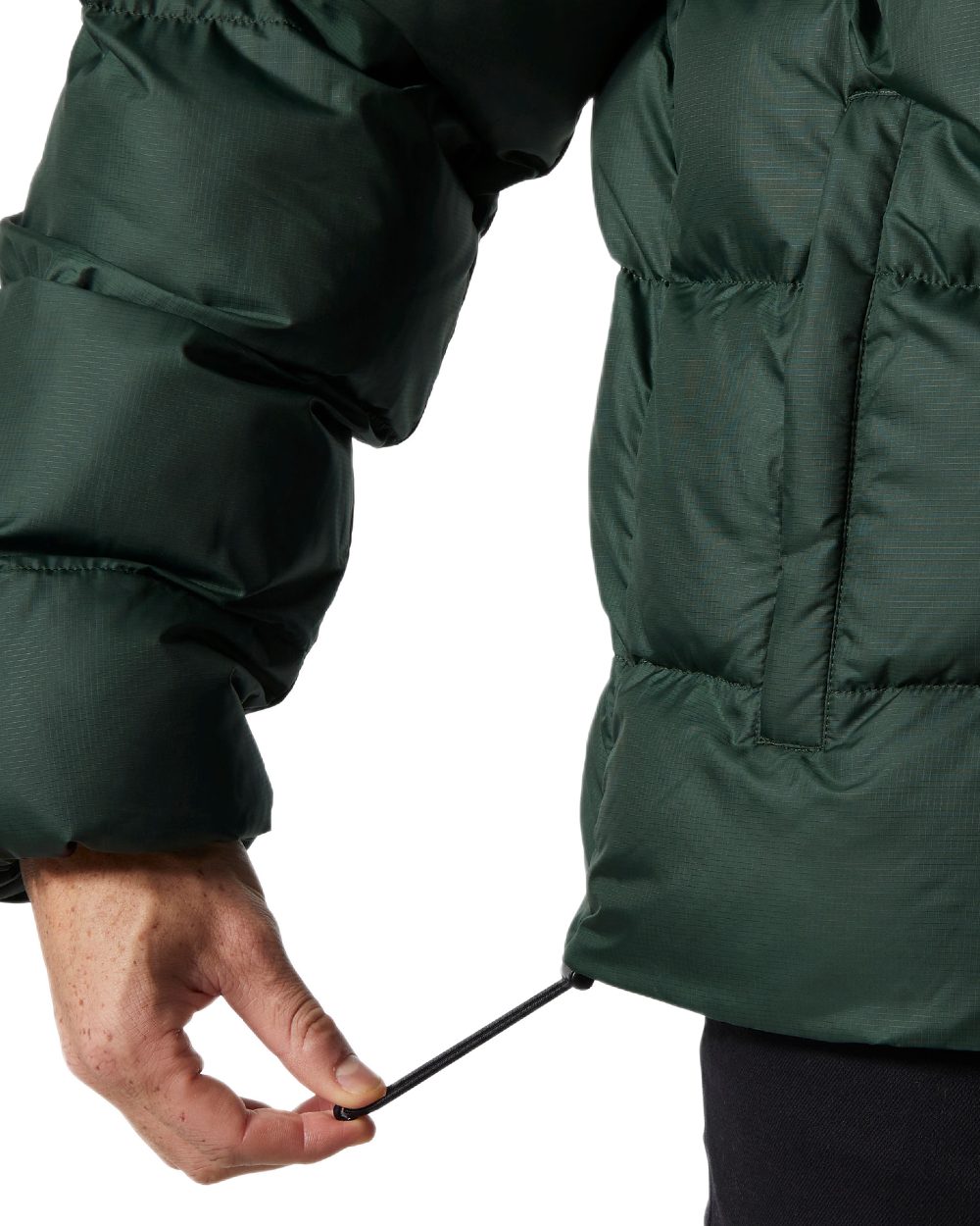 Jungle Green Coloured Helly Hansen Mens Active Puffy Jacket on white background 