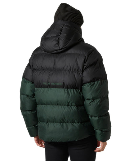 Jungle Green Coloured Helly Hansen Mens Active Puffy Jacket on white background 