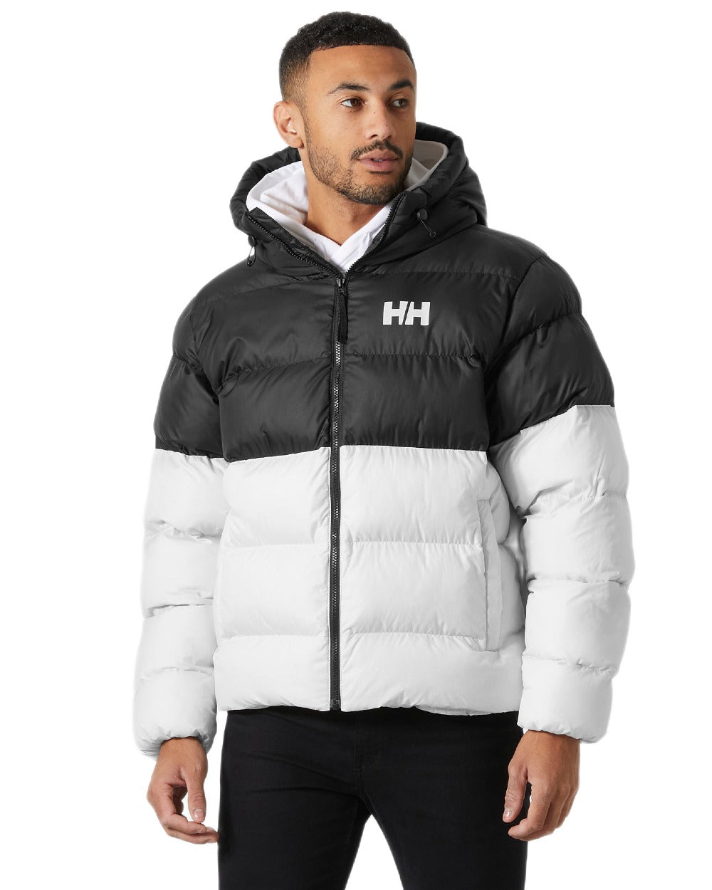 Nimbus Cloud Coloured Helly Hansen Mens Active Puffy Jacket on white background 