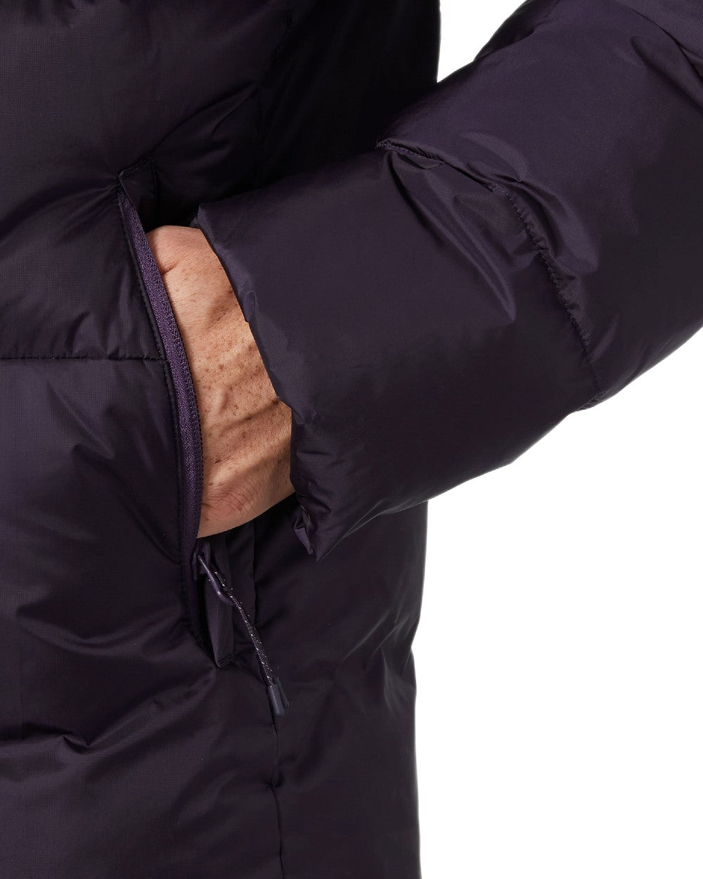 Black Grape Coloured Helly Hansen Mens Active Winter Parka on white background 