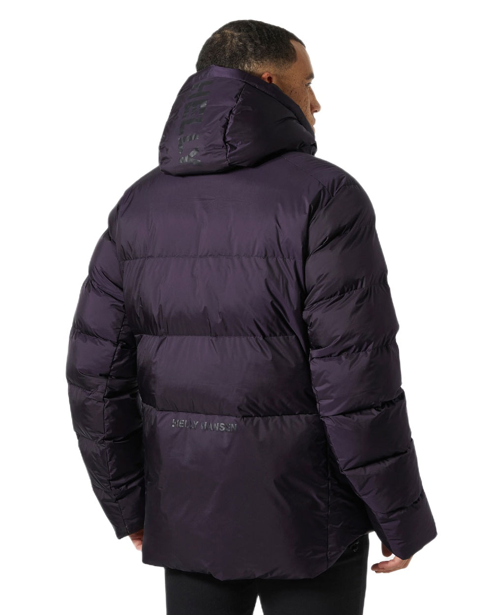 Black Grape Coloured Helly Hansen Mens Active Winter Parka on white background 