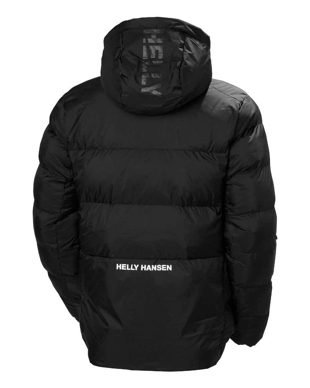 Black Coloured Helly Hansen Mens Active Winter Parka on white background 