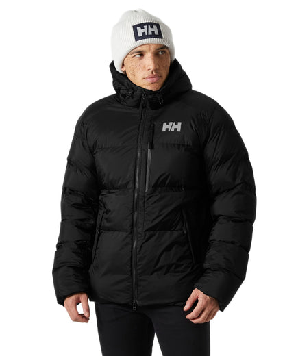 Black Coloured Helly Hansen Mens Active Winter Parka on white background 