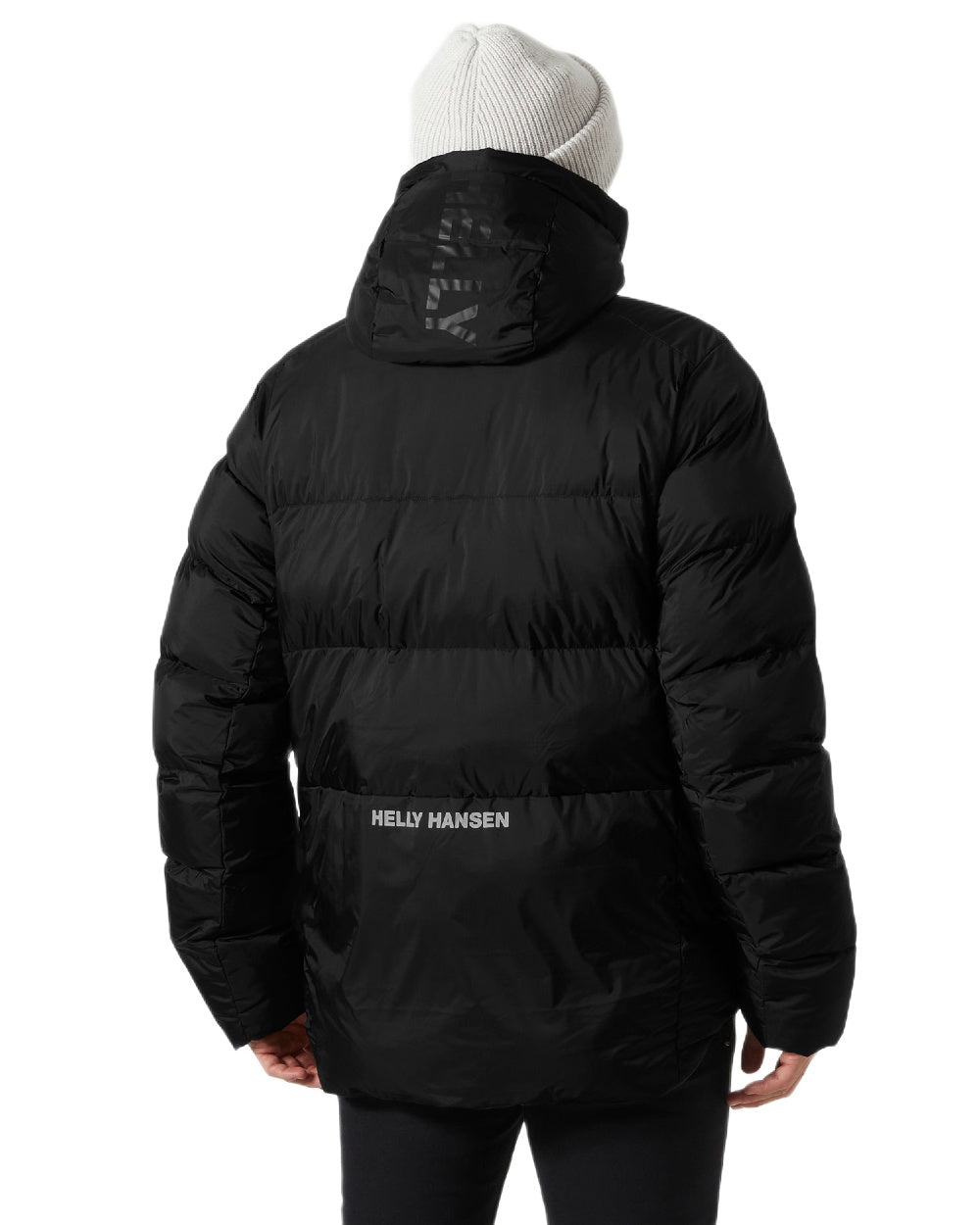 Black Coloured Helly Hansen Mens Active Winter Parka on white background 