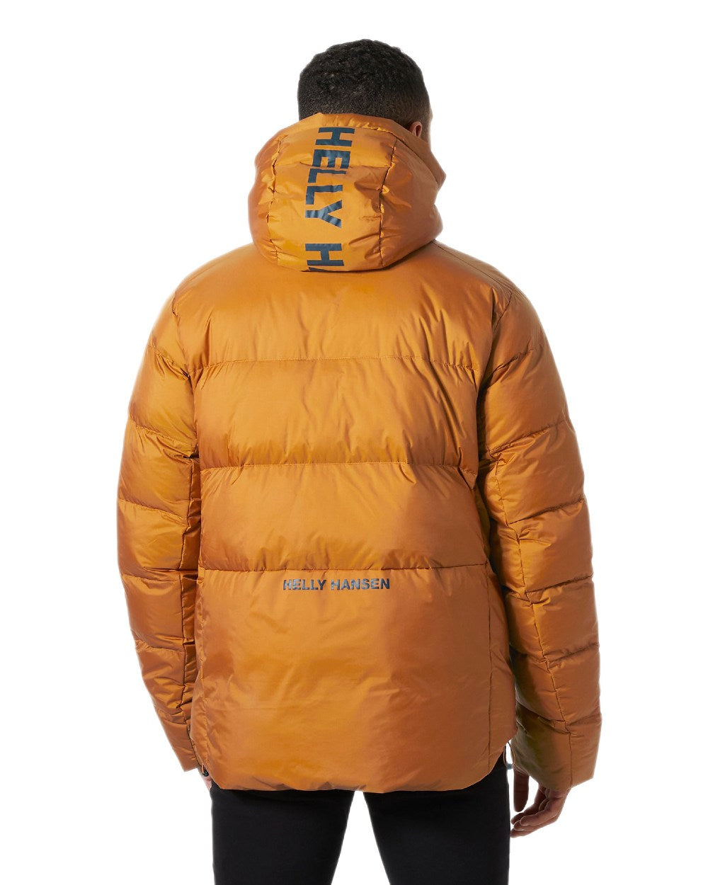 Mustard Coloured Helly Hansen Mens Active Winter Parka on white background 