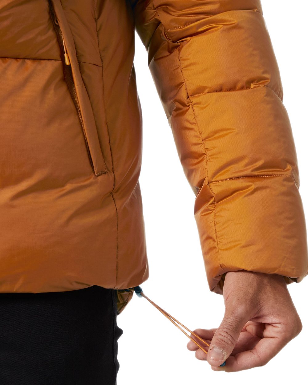 Mustard Coloured Helly Hansen Mens Active Winter Parka on white background 