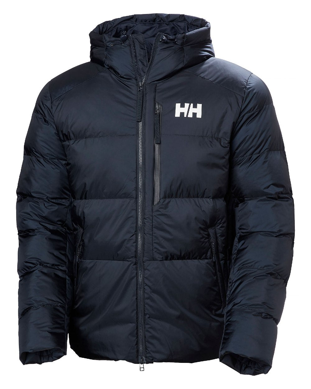 Navy Coloured Helly Hansen Mens Active Winter Parka on white background 
