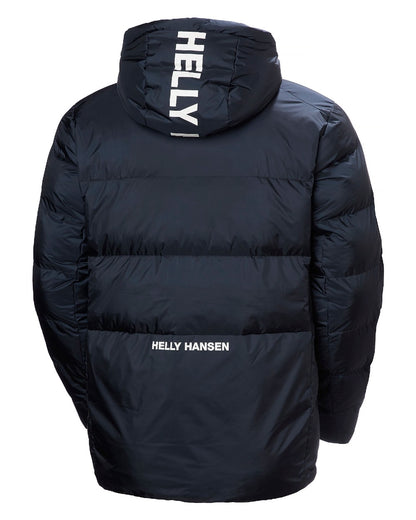 Navy Coloured Helly Hansen Mens Active Winter Parka on white background 