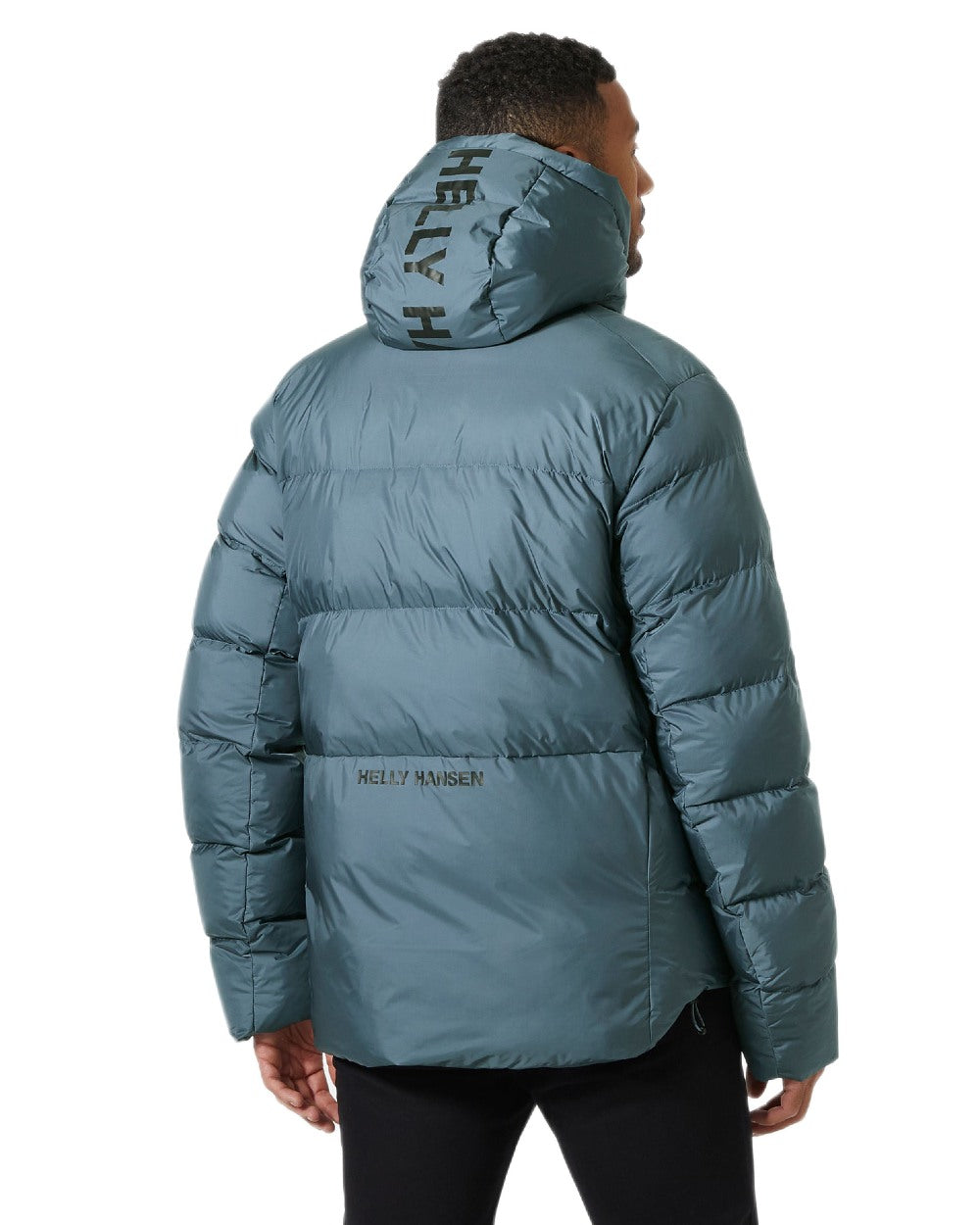 Washed Navy Coloured Helly Hansen Mens Active Winter Parka on white background 