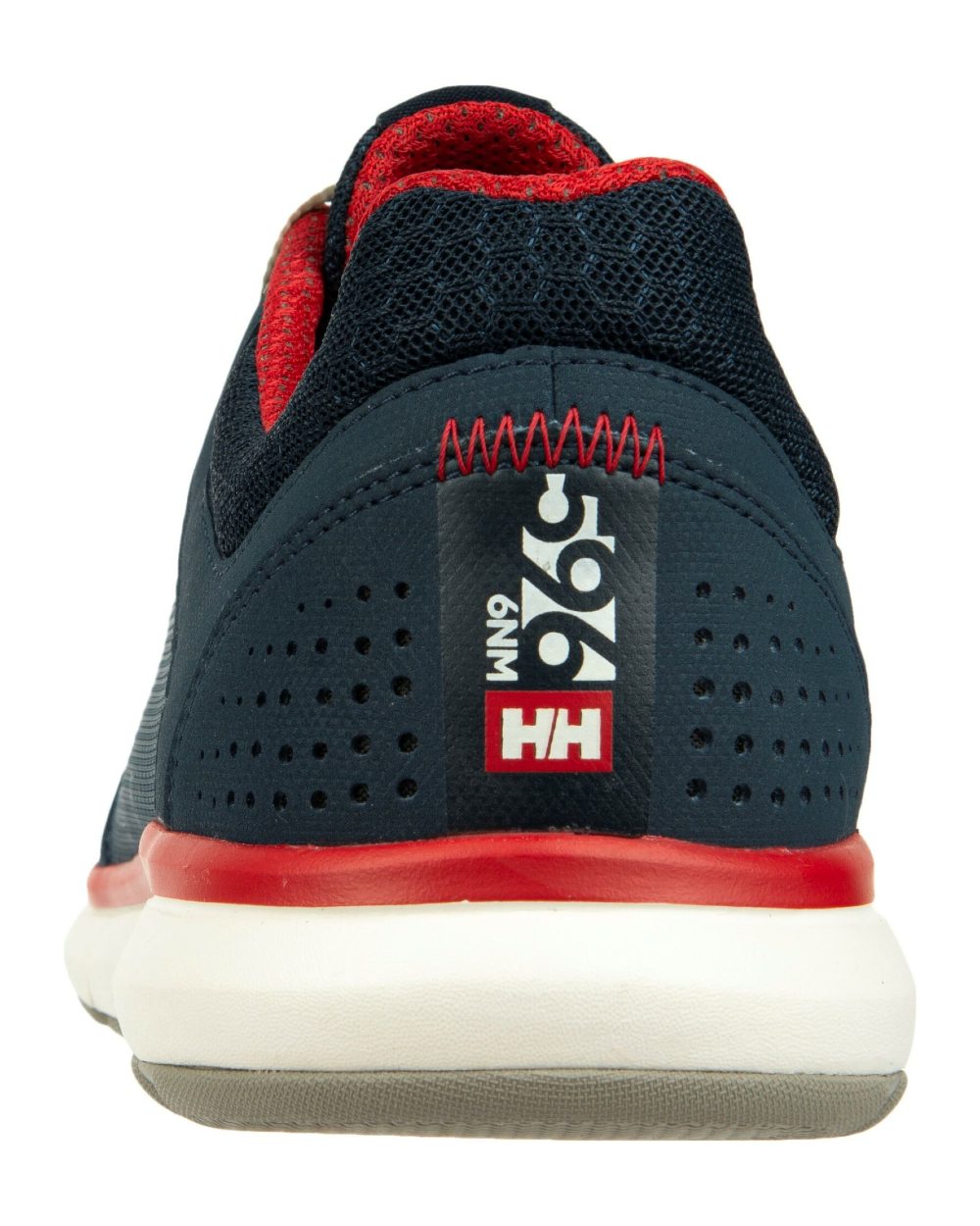 Navy Flag Red Off White Coloured Helly Hansen Mens Ahiga V4 HP Sneakers on white background 
