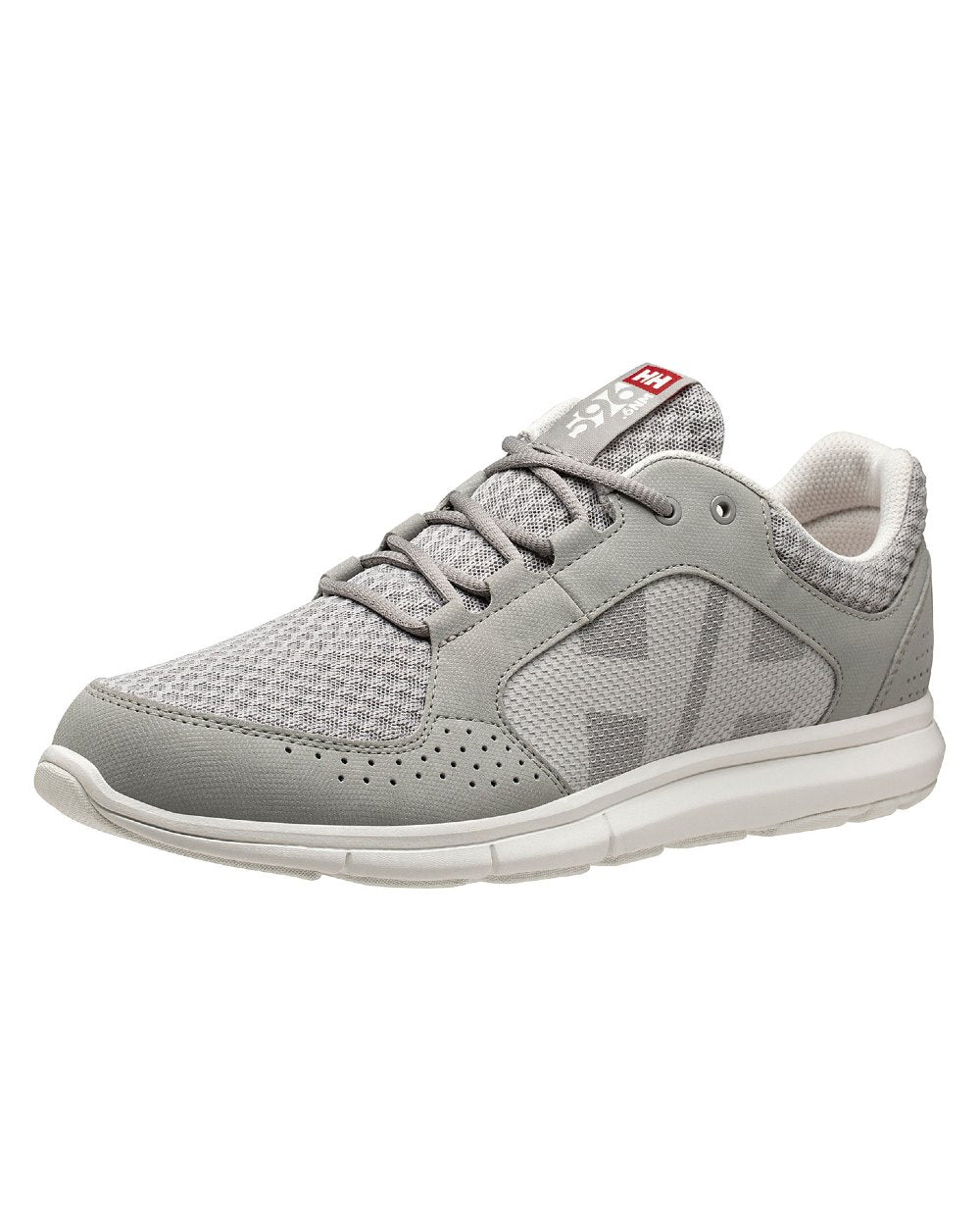 New Light Grey Coloured Helly Hansen Mens Ahiga V4 HP Sneakers on white background 