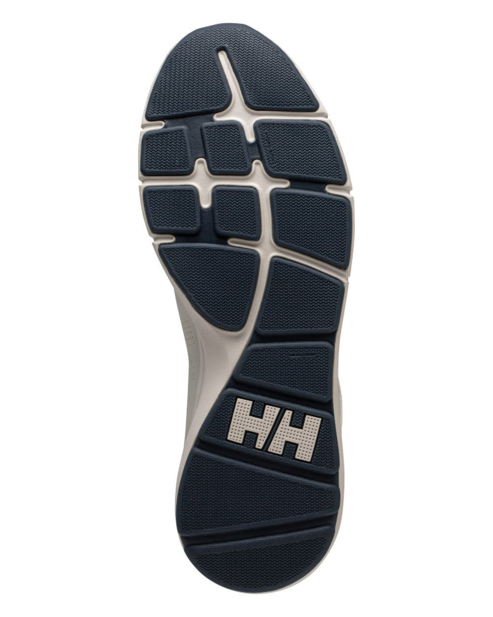 Off White Orion Blue Coloured Helly Hansen Mens Ahiga V4 HP Sneakers on white background 