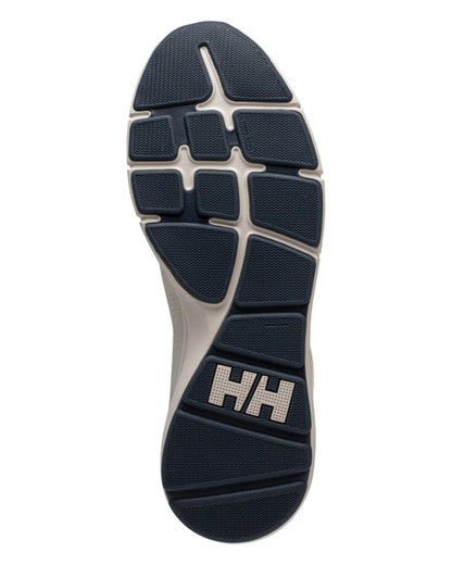 Off White Orion Blue Coloured Helly Hansen Mens Ahiga V4 HP Sneakers on white background 
