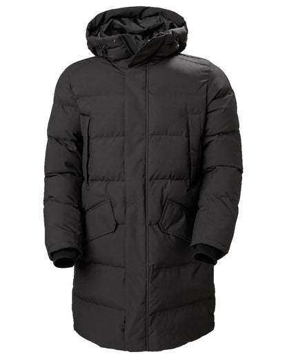 Black Coloured Helly Hansen Mens Alaska Parka on white background 