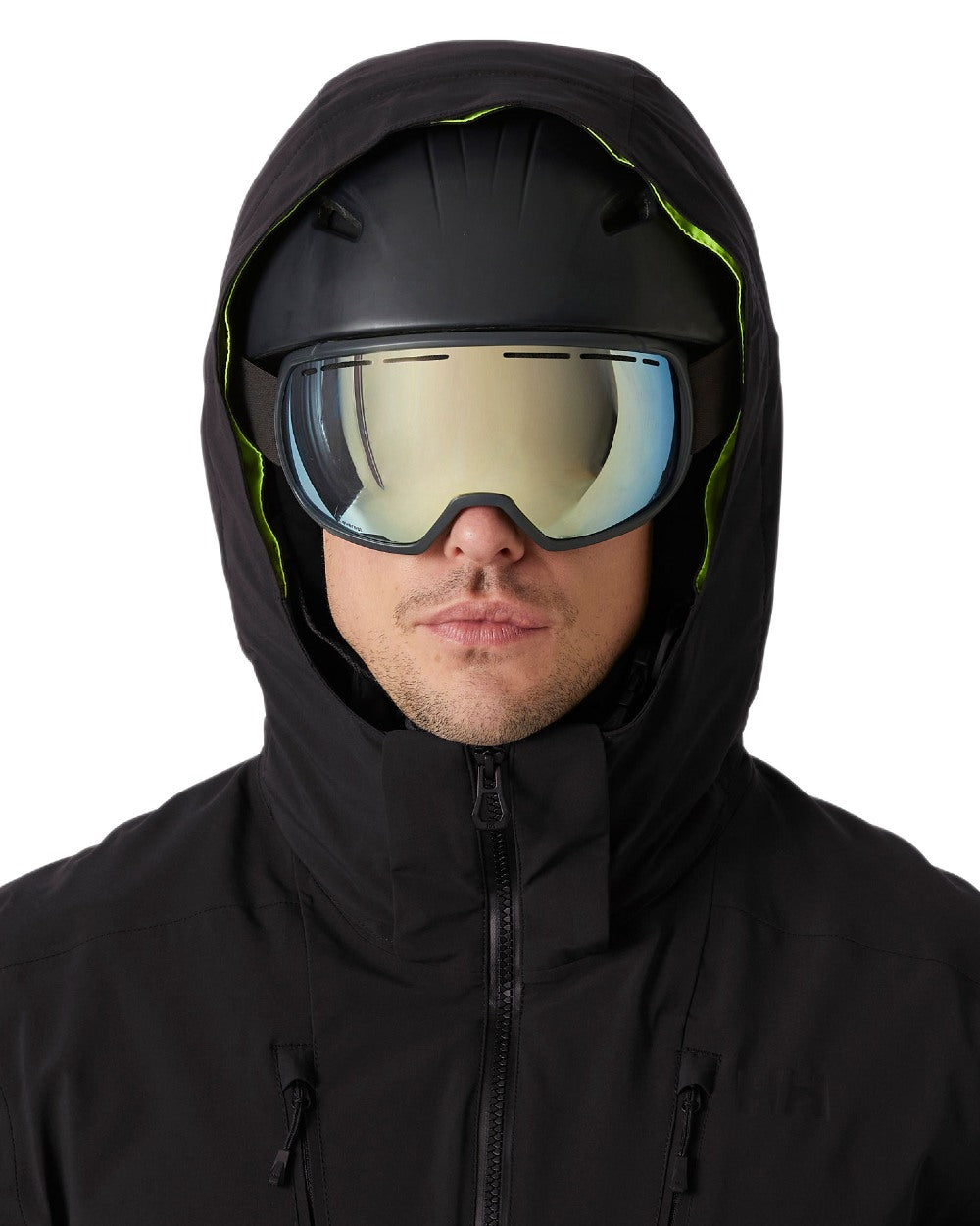 Black Coloured Helly Hansen Mens Alpha 4.0 Jacket on white background 