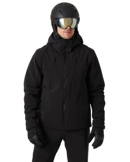 Black Coloured Helly Hansen Mens Alpha 4.0 Jacket on white background 