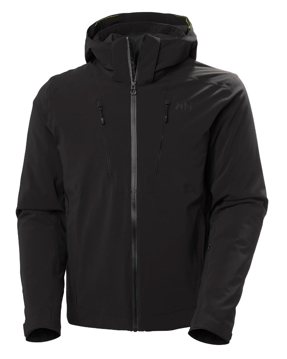 Black Coloured Helly Hansen Mens Alpha 4.0 Jacket on white background 