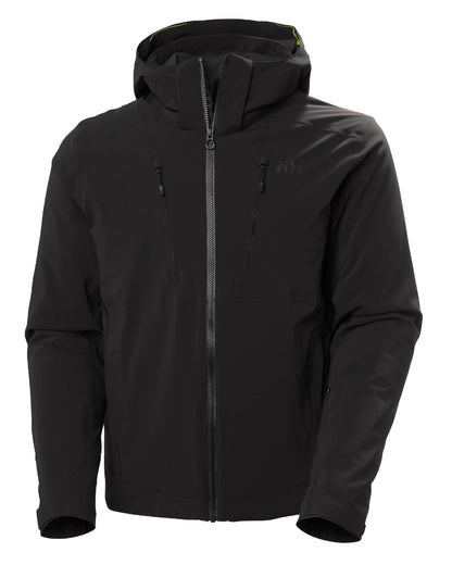 Black Coloured Helly Hansen Mens Alpha 4.0 Jacket on white background 
