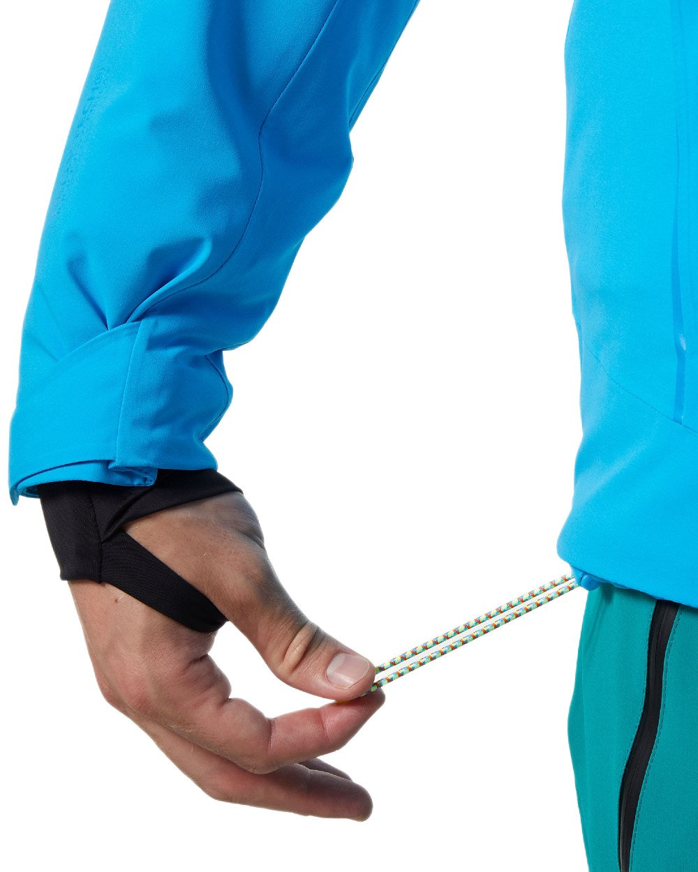 Cyan Coloured Helly Hansen Mens Alpha 4.0 Jacket on white background 