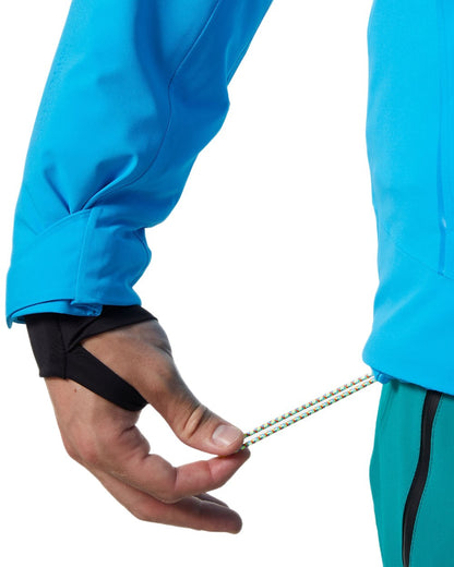 Cyan Coloured Helly Hansen Mens Alpha 4.0 Jacket on white background 