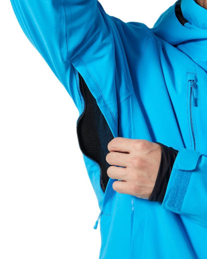 Cyan Coloured Helly Hansen Mens Alpha 4.0 Jacket on white background 