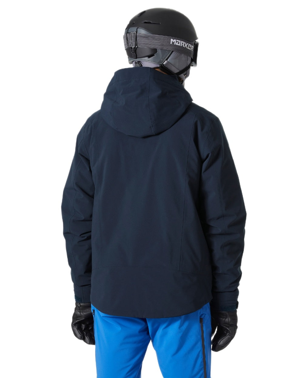 Navy Coloured Helly Hansen Mens Alpha 4.0 Jacket on white background 
