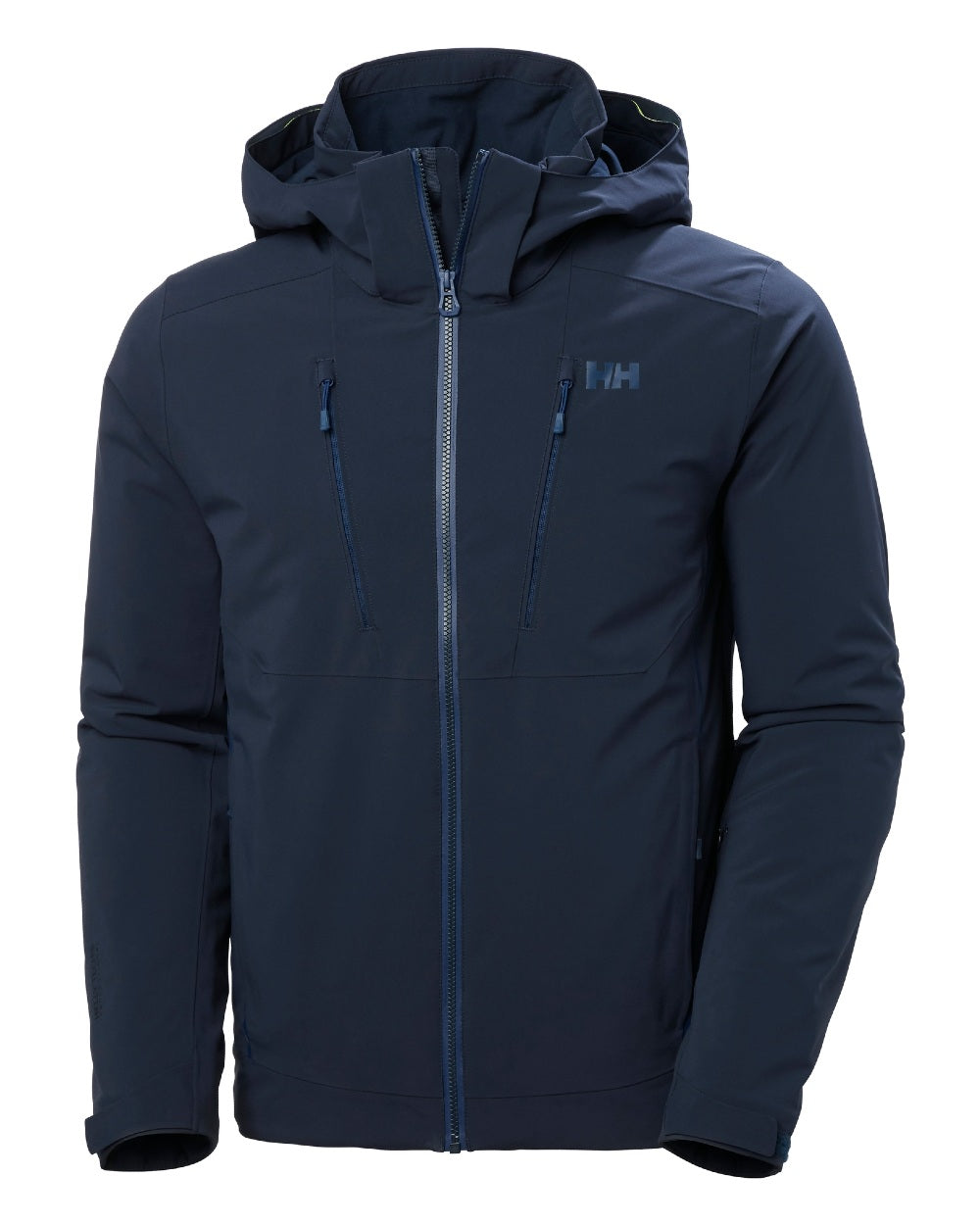 Navy Coloured Helly Hansen Mens Alpha 4.0 Jacket on white background 