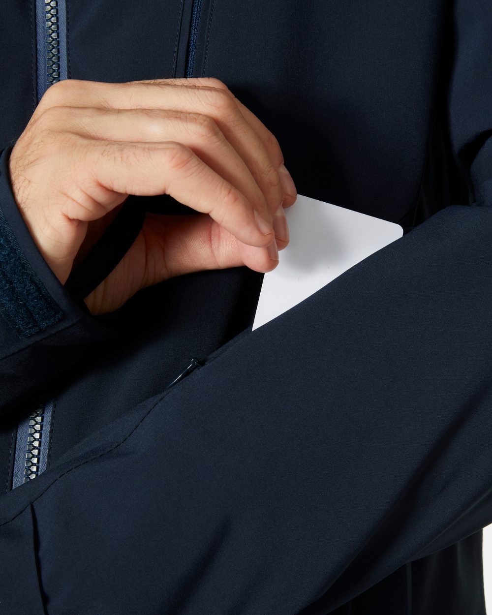 Navy Coloured Helly Hansen Mens Alpha 4.0 Jacket on white background 