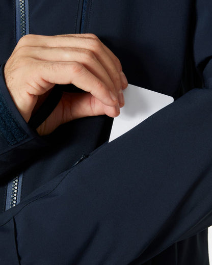 Navy Coloured Helly Hansen Mens Alpha 4.0 Jacket on white background 