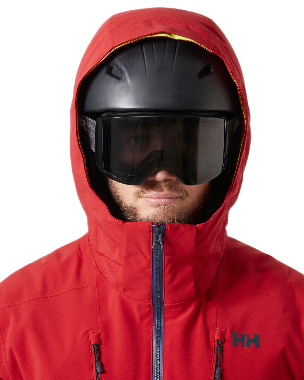 Red Coloured Helly Hansen Mens Alpha 4.0 Jacket on white background 