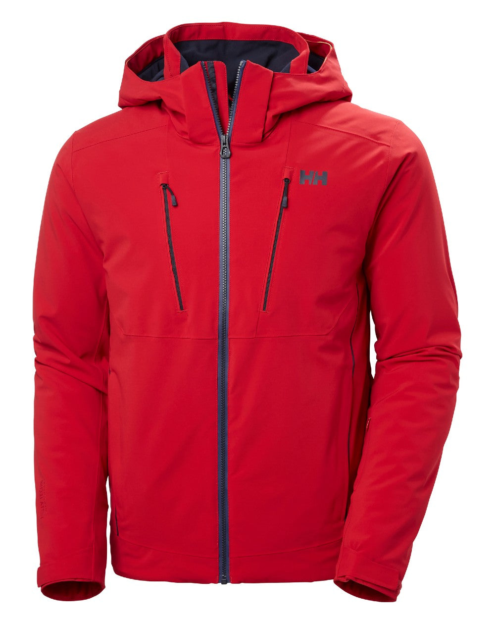 Red Coloured Helly Hansen Mens Alpha 4.0 Jacket on white background 