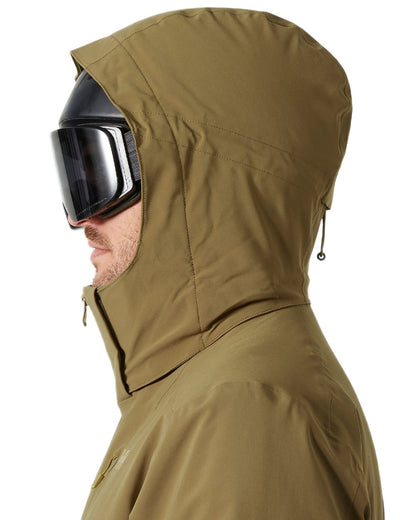 Sepia Coloured Helly Hansen Mens Alpha 4.0 Jacket on white background 