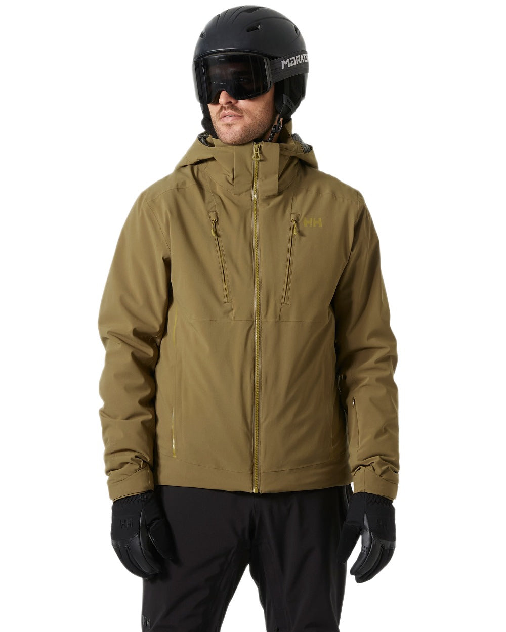 Sepia Coloured Helly Hansen Mens Alpha 4.0 Jacket on white background 